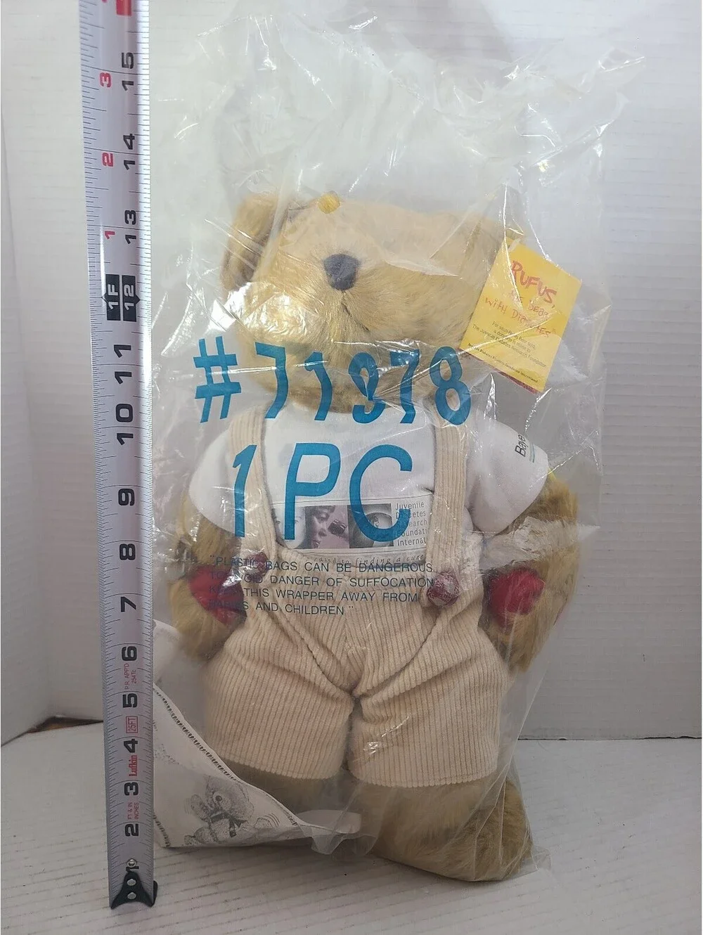 Rufus The Bear With Diabetes Plush Bear New Sealed Bayer and Russ